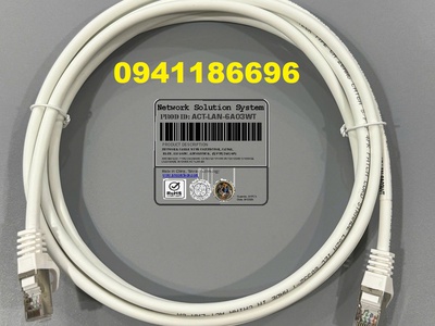 Dây nhảy patch cord Cat6A FTP, Shielded, LSZH, White, 3M hãng Ancomteck mã ACT-LAN-6A03WT 4
