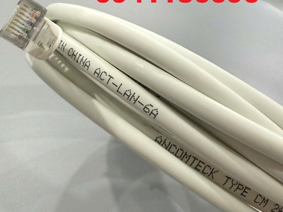 Dây nhảy patch cord Cat6A FTP, Shielded, LSZH, White, 3M hãng Ancomteck mã ACT-LAN-6A03WT 7
