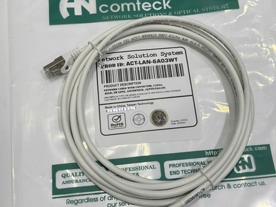 Dây nhảy patch cord Cat6A FTP, Shielded, LSZH, White, 3M hãng Ancomteck mã ACT-LAN-6A03WT 5