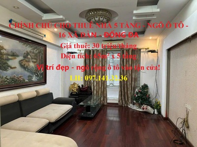 Chính chủ cho thuê nhà 5 tầng ngõ ô tô 16 Xã Đàn Đống Đa 5