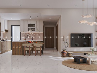 Tủ Bếp Gỗ Sồi Phủ Sơn Tự Nhiên Thiết Kế Sang Trọng 1