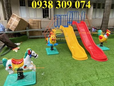 Cầu trượt khu vui chơi , thú nhún lò xo, bập bênh trẻ em 2