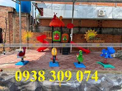 Cầu trượt khu vui chơi , thú nhún lò xo, bập bênh trẻ em 6
