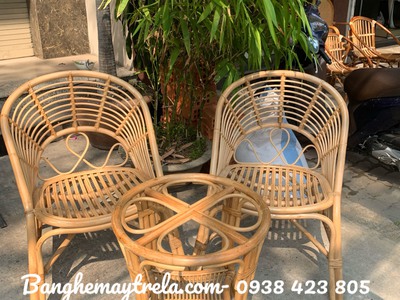 Bàn ghế đơn mây tự nhiên uống trà 7