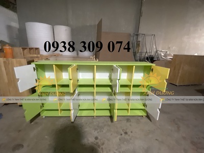 Tủ đựng balo mầm non, tủ cặp dép, kệ giỏ dép mầm non 1
