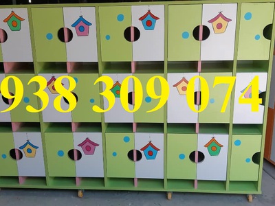Tủ đựng balo mầm non, tủ cặp dép, kệ giỏ dép mầm non 2