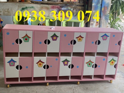 Tủ đựng balo mầm non, tủ cặp dép, kệ giỏ dép mầm non 3