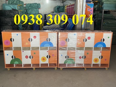 Tủ đựng balo mầm non, tủ cặp dép, kệ giỏ dép mầm non 5