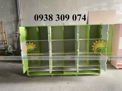 Tủ đựng balo mầm non, tủ cặp dép, kệ giỏ dép mầm non 0