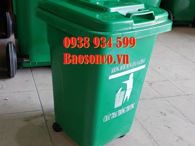 Thùng rác nhựa 30L nắp kín 4 bánh xe 0