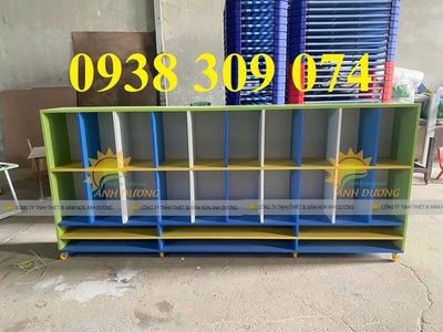 Tủ đựng balo mầm non, tủ cặp dép, kệ giỏ dép mầm non 6