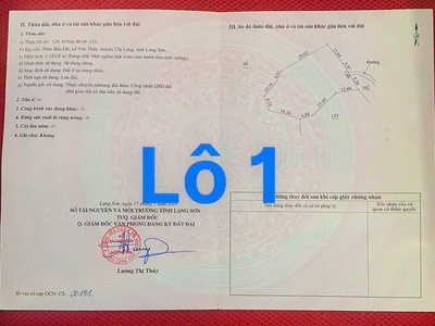 Chính chủ cần bán 9 lô đất thuộc thôn bản dù   xã vân thủy   huyện chi lăng   lạng sơn. 0