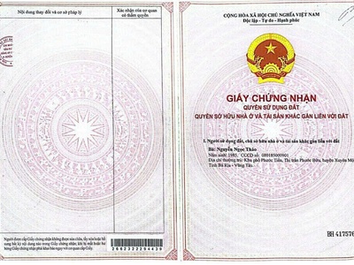 Chính chủ cần bán lô đất tại phước thuận -xuyên mộc 3