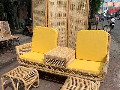 Băng ghế mây 2 chỗ decor spa 7