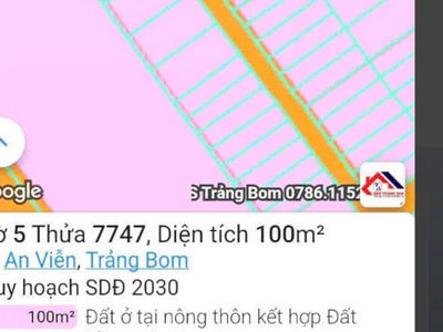 Bán đất an viễn, giáp tam phước, giá 1.05 tỷ 0