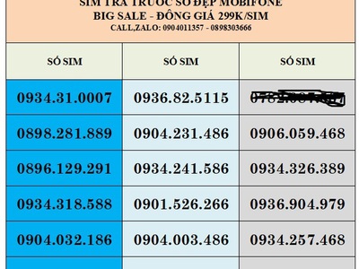 Sale lố sim trả trước mobifone - vào tên chính chủ 14