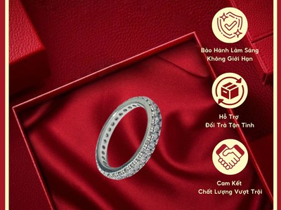 Nhẫn Bạc Đính Đá NJ   Eternity 0