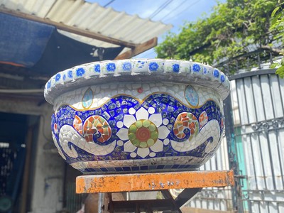 Cơ sở chậu hoa Thế Sơn - chậu hoa dán sành sứ - chậu khảm sành - cẩn miễng 1