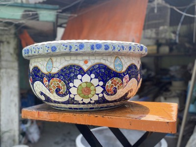 Cơ sở chậu hoa Thế Sơn - chậu hoa dán sành sứ - chậu khảm sành - cẩn miễng 2