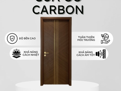 Cửa gỗ Carbon chống cháy Saigondoor 1