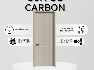 Cửa gỗ Carbon chống cháy Saigondoor 2