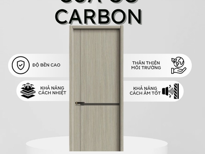Cửa gỗ Carbon chống cháy Saigondoor 4