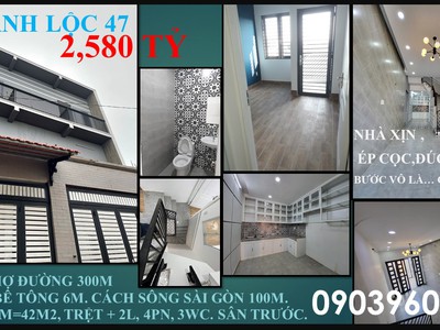 4.  thạnh lộc 47-41m2 thổ cư- ép cọc kiên cố - đường 6m- 2 lầu-4pn--2,890 tỷ /căn 0