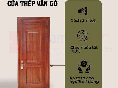 Cửa thép vân gỗ Saigondoor 1