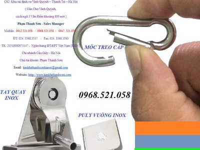 Bộ tay quay , ròng dọc Inox nâng hạ kéo dây cáp cột cờ 0968.521.058 Kim khí THANH SƠN hà nội cungứng 3