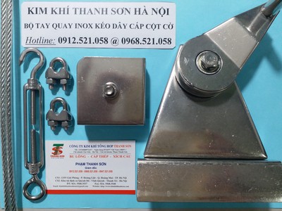 Bộ tay quay , ròng dọc Inox nâng hạ kéo dây cáp cột cờ 0968.521.058 Kim khí THANH SƠN hà nội cungứng 0