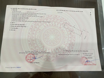 Bán đất 97,7m2 đông nam đấu giá kiến thiết, sở dầu, hồng bàng 1