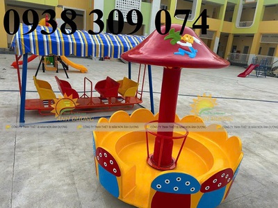 Xích đu trẻ em, đu quay mâm xoay trẻ em, cầu trượt liên hoàn 2