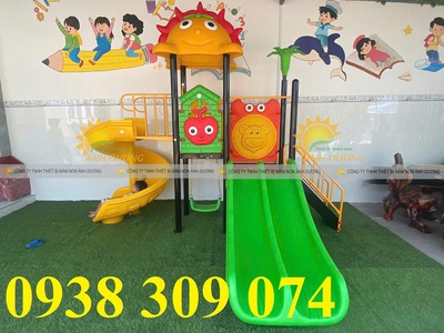 Xích đu trẻ em, đu quay mâm xoay trẻ em, cầu trượt liên hoàn 3