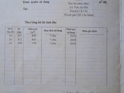 Bán đất 1,1ha tỉnh lộ 8 tân an hội, củ chi 0