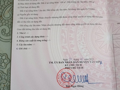 Cần bán lô đất đẹp tại mặt đường quốc lộ 32 - xã thu cúc- tân sơn- phú thọ 0