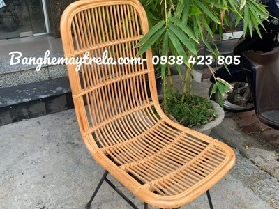Ghế mây tự nhiên kết hợp chân sắt 0