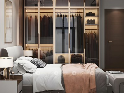 Tủ Áo Cánh Kính Gỗ Công Nghiệp MDF Có Góc Trang Trí fghgm 1