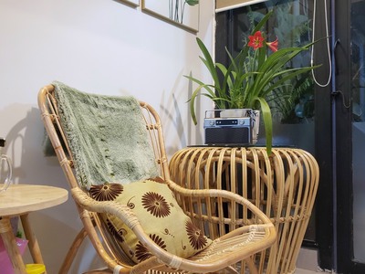 Ghế mây tự nhiên lưng cao kèm tay vịn 1