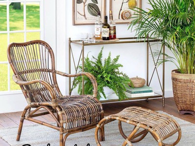 Ghế mây tự nhiên lưng cao kèm tay vịn 3