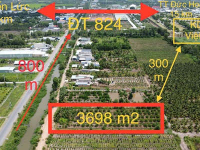 3698m2 đất vườn thổ ấp 9, Lương Hòa, Bến Lức ,Long An giá 6 tỷ 4