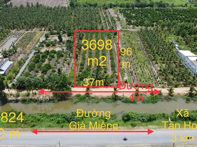 3698m2 đất vườn thổ ấp 9, Lương Hòa, Bến Lức ,Long An giá 6 tỷ 5