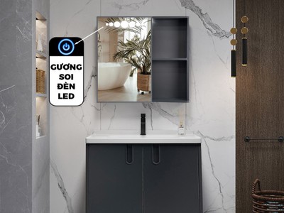 Tủ Lavavo Nhà Tắm Thông Minh Nhôm Xanh Ghi TN-3654 0