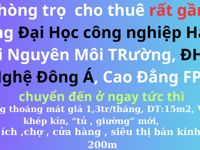 Cho thuê phòng trọ sinh viên rất gần Đại Học Công Nghiệp Hà Nội -Nhổn 0
