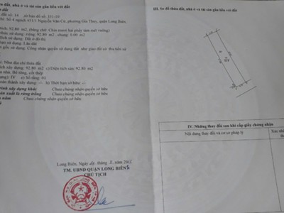 Cần bán mảnh đất đẹp   ngõ 451/1 nguyễn văn cừ, long biên 2