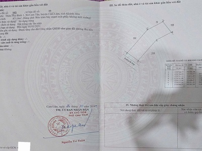 Bán lô đất 471m  chính chủ tại cam tân, cam lâm   giá tốt, có thương lượng. 3