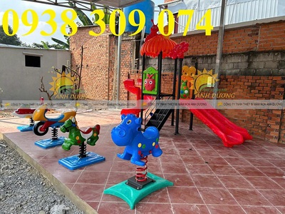 Thú nhún lò xo giá rẻ, cầu trượt liên hoàn, cầu trượt giá rẻ 3