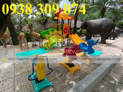 Thú nhún lò xo giá rẻ, cầu trượt liên hoàn, cầu trượt giá rẻ 4
