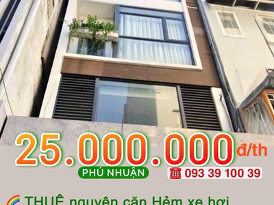 Thuê nguyên căn:  25.000.000 đ/th- hẻm xe hơi phan xích long- 60m2 - 5 tầng có hầm. lh:0933910039 0
