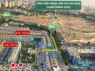 Độc quyền chỉ 02 căn btlk 140m2 hướng nam view trực diện vườn hoa 6000m2, 260m đến cv 65ha ciputra. 0