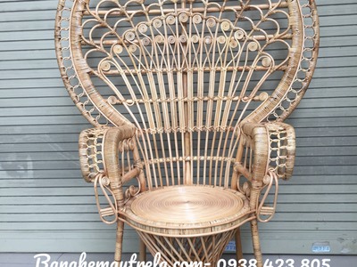 Ghế đuôi công mây tre 4
